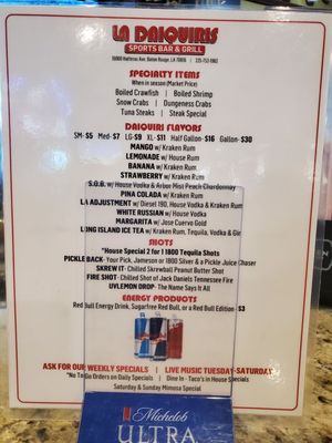 Lakeside Daiquiri & Grill menu 1